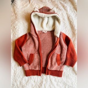 Cozy Cat & Jack 2T Fox Zippered Hooded Sweater